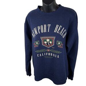 Vintage 90s Newport Beach California Navy Sweatshirt Women’s L Unisex Men’s S